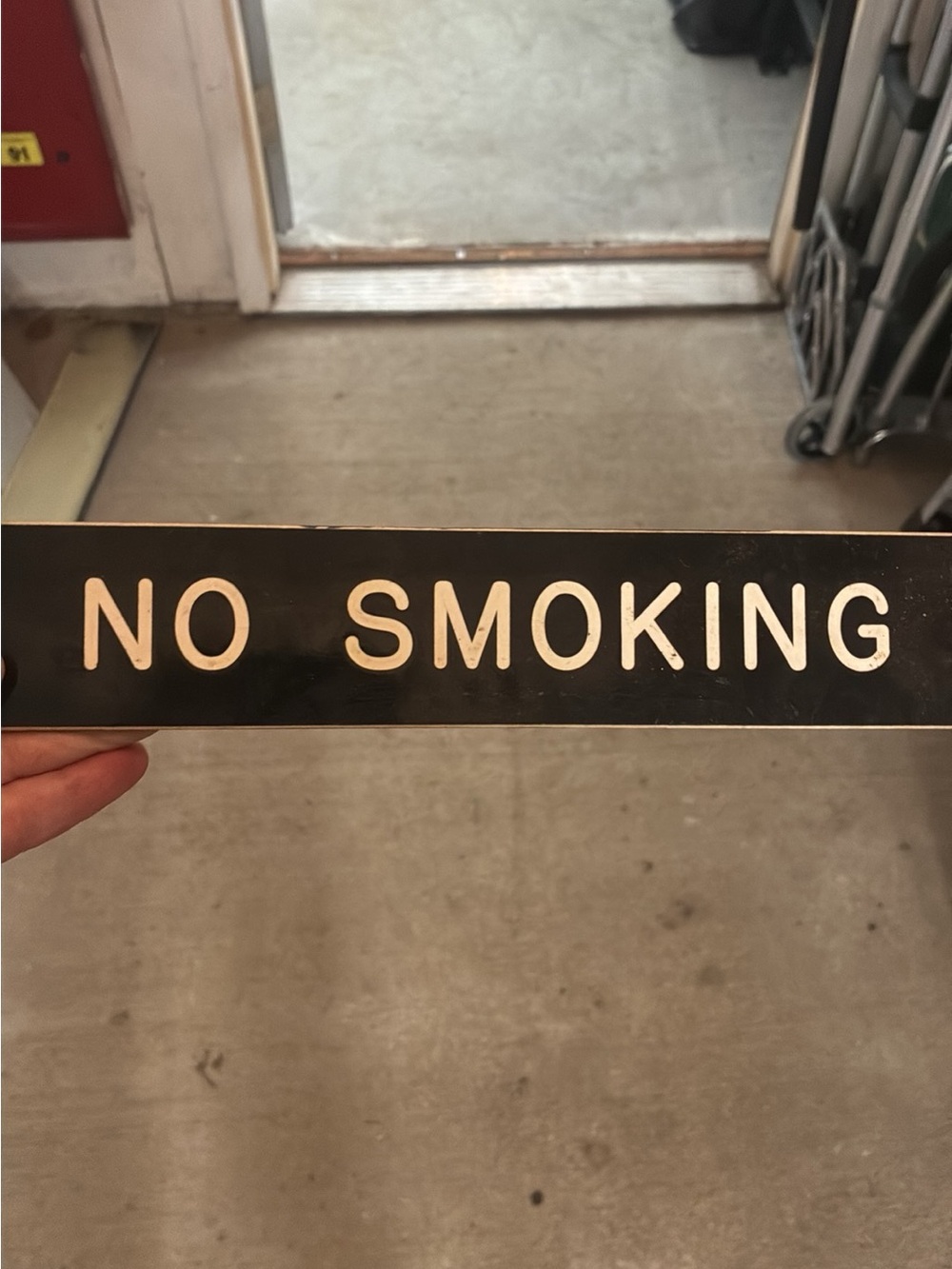 Vintage Black "NO SMOKING" Sign